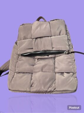 Quilted Puff Backpack in light purple